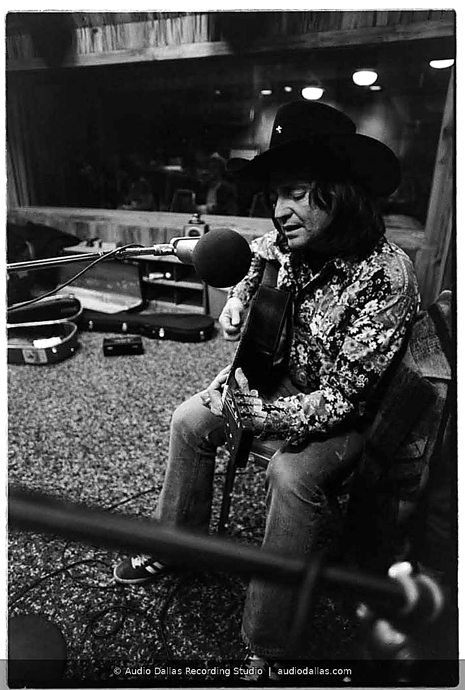 Willie Nelson recording at Autumn Sound, Garland Texas 1975